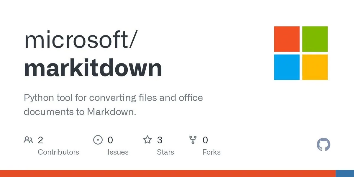 Source image for MarkItDown converts documents into Markdown for search and analysis