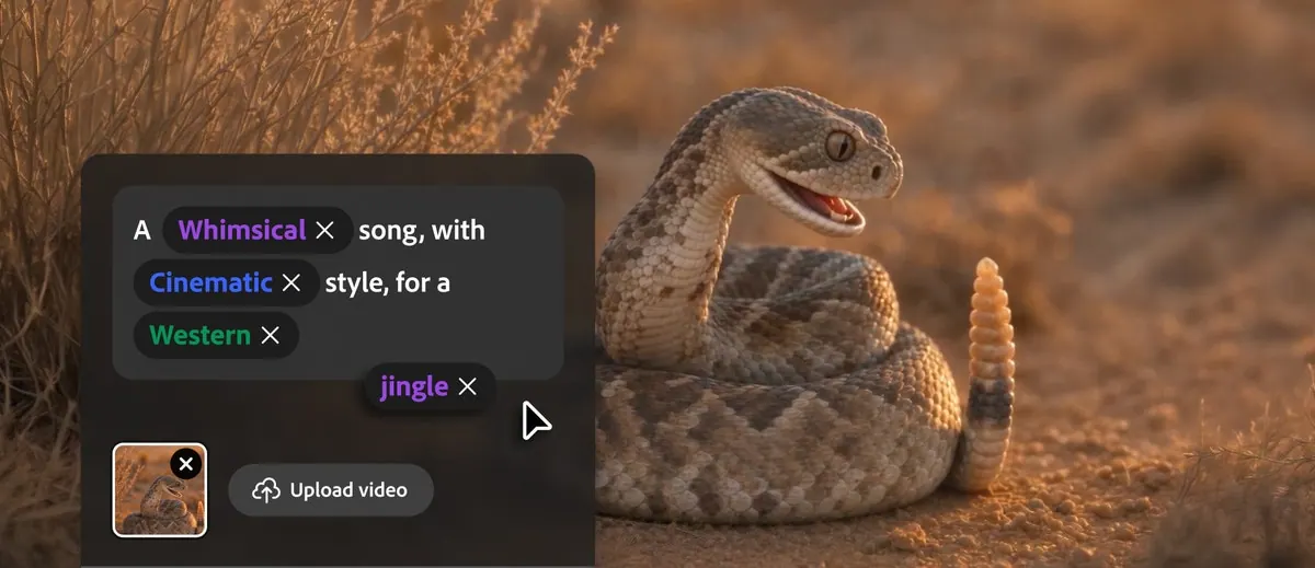 Publisher-provided image for Adobe Firefly expands its creative AI studio: generate music, speech, and sound effects in one place
