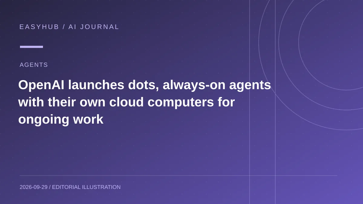 资讯编辑示意图:OpenAI 推出 dots:配独立云电脑的常驻智能体,可跨应用持续推进长期任务