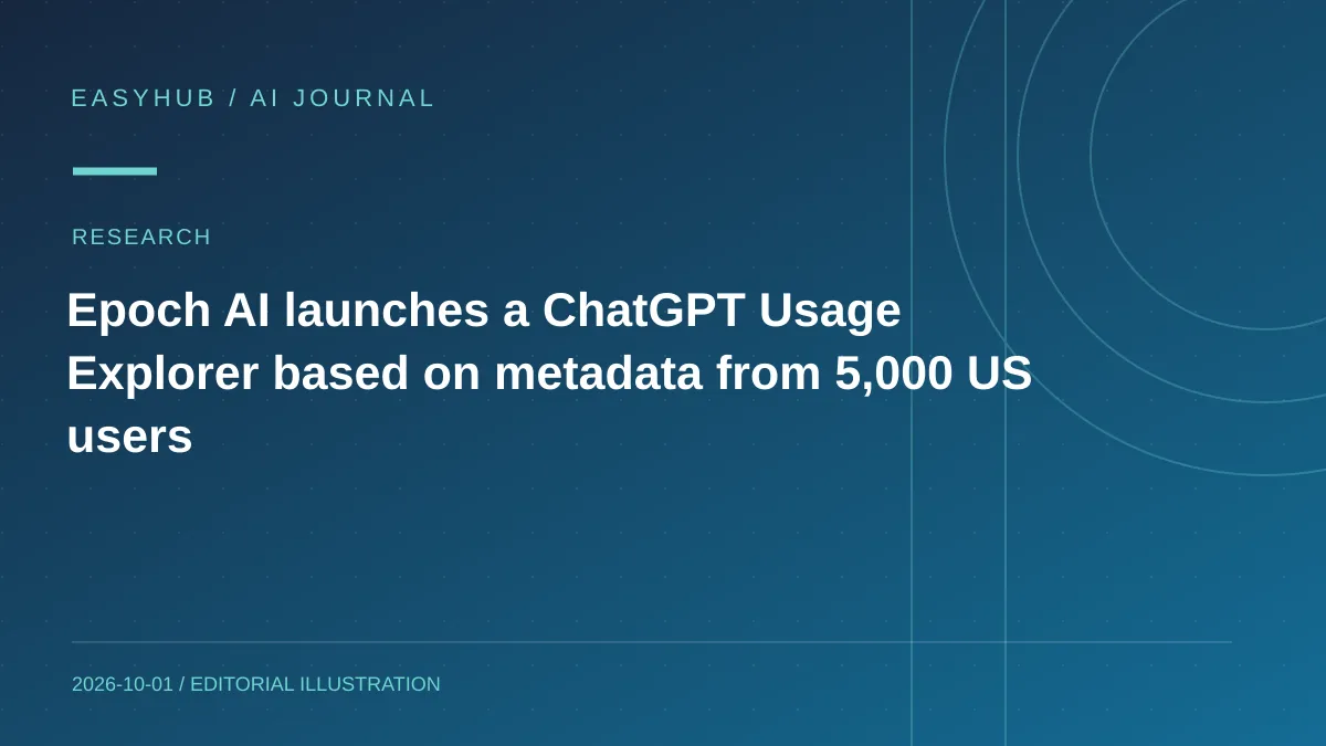 Editorial illustration: Epoch AI launches a ChatGPT Usage Explorer based on metadata from 5,000 US users