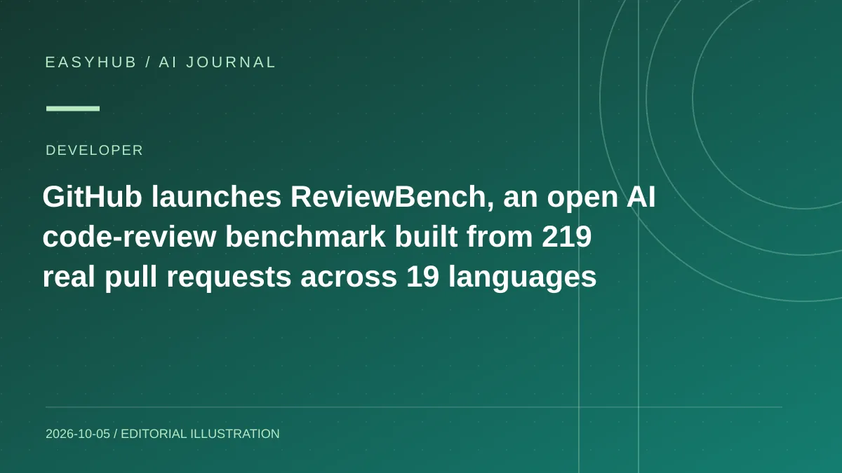 资讯编辑示意图:GitHub 发布 ReviewBench:219 个真实 PR、19 种语言的开放 AI 代码审查基准